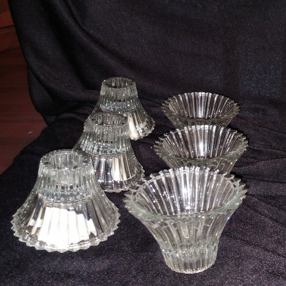 Glass Reversible Candle Holders